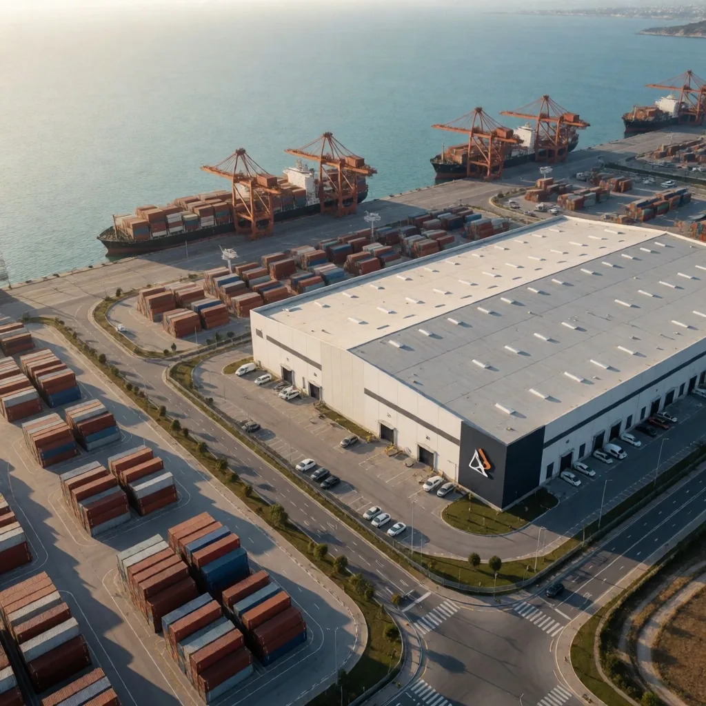 Serbest bölge lojistik alanı havai görünüş